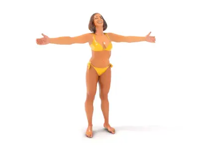 Yellow Bikini Character model pack Low-poly 3D model