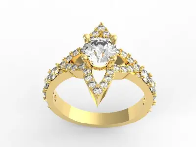 54mm diamond louis vuton bloom ring 3D print model