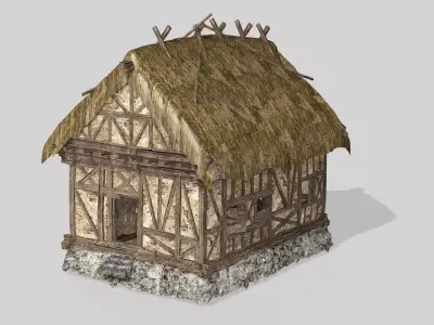 Thatch Hut House For Games and Films 3D Model Low-poly 3D model