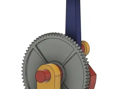 Rotating Single Piston Engine - see through engine      Basic 3D print model