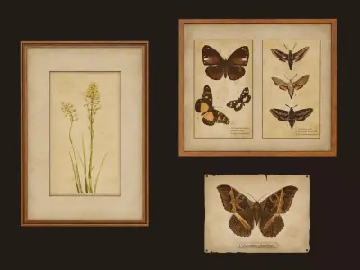 Old Picture Frames - PBR Game Ready Low-poly 3D model