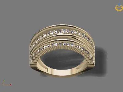 STL 3DM Print Ready Women Diamond Ring Lightweight Printable  3D print model 93