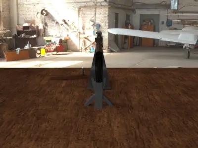 Russian AKM Assault Rifle 3D Model  Low-poly 3D model