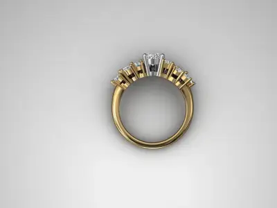 Jewellery ring  diamond  3D print model
