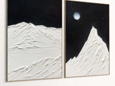 Plaster Two Photo Frame 498 Low-poly 3D model