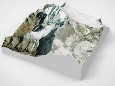 Mountain landscape Dhaulagiri Himalayas Nepal 3D model