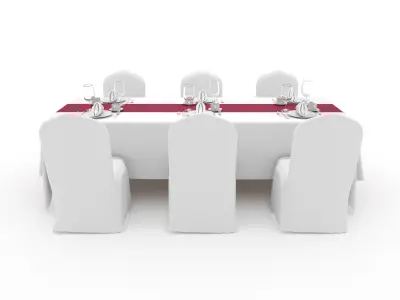 Banquet Table and Chair 93 3D model