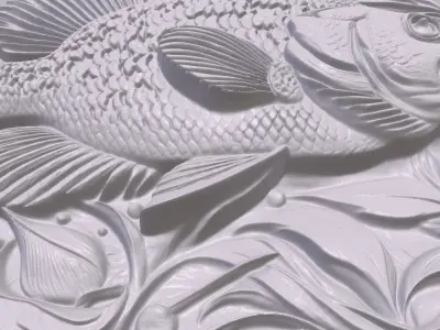 Crappie 4 basrelief for 3D printing 3D print model