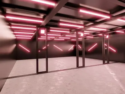 Car studio interior 3D model