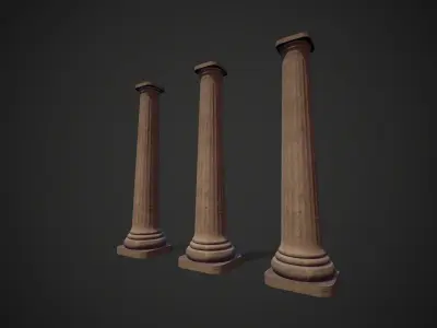 Column old Low-poly 3D model