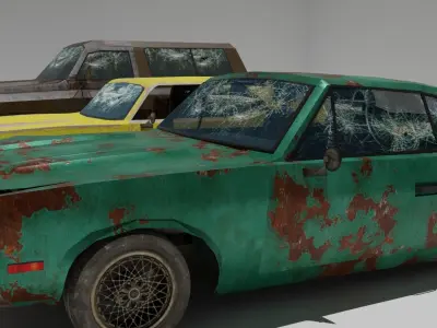 Shanty Car Garage Pack Low-poly 3D model