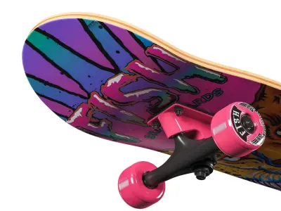  Skateboard Fish Girl 3D model