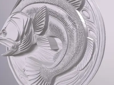 Blackbass 1 basrelief for 3D printing 3D print model