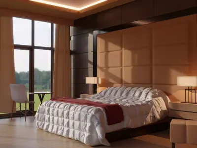 Cozy Bedroom Interior Scene 3D Model 3D model buy