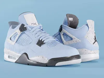 Nike Air Jordan 4 University Blue Shoe Low-poly 3D model