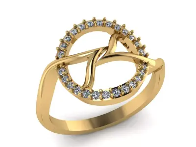 Jewelry Diamond Ring 3D Print Model  3D print model 13