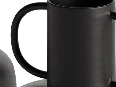 Modern Ebony Jug Vase Set Of 2 3D model