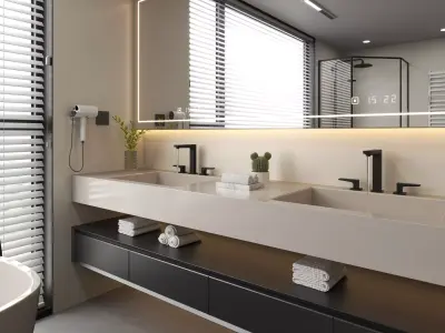 Bathroom 017 Low-poly 3D model