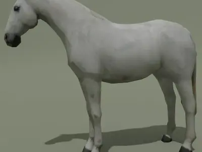 LowPoly Horse D White Grey Low-poly 3D model