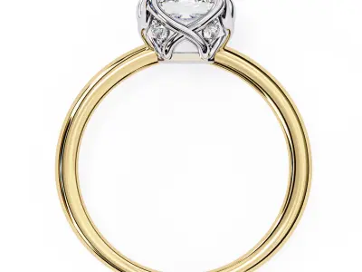 Emerald Solitaire Rings six prong Classic ring  3D print model