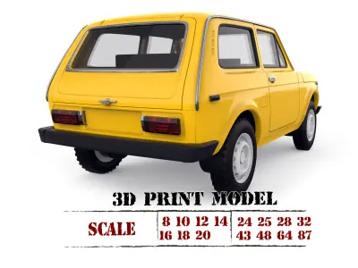 Lada Niva 3D Printable Scale Model RC or Static STL Files 3D print model