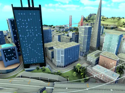 Entire GTA San Andreas Map for Unity Low-poly 3D model