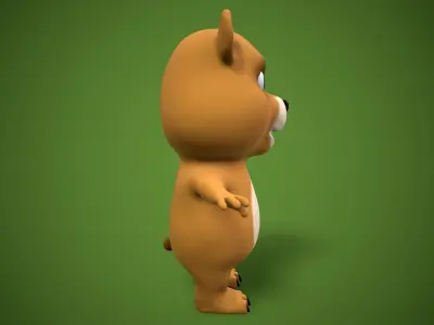 cartoon teddy Low-poly 3D model
