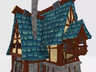 Cartoon House 08 Low-poly 3D model