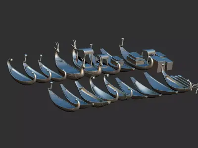 Ancient Egyptian Boats Ships 3d printable models collection 3D print model