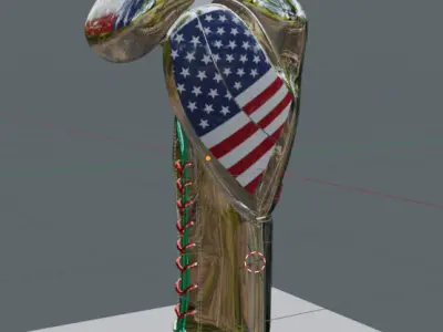 boxing glove leather Low-poly 3D model