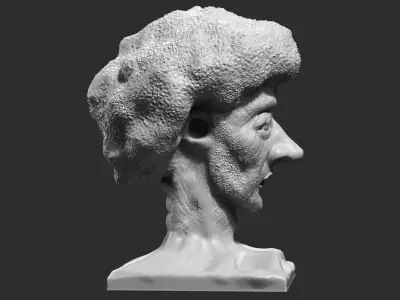human head modern sculpture 3d print model 91 3D print model