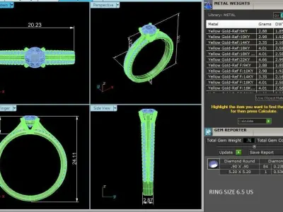 Accented Engagement Ring Jewelry 3D print model