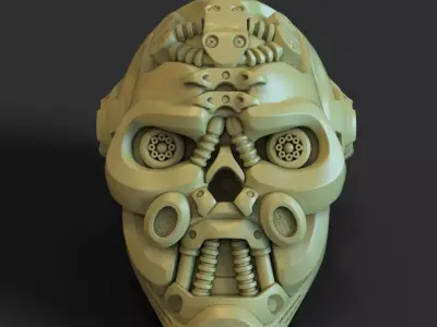 skull Pen holder Mech robotic  3D print model