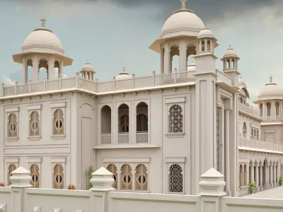 Indian Rajasthani architecture palace house 3D model