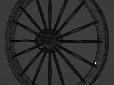Wooden wheel Low-poly 3D model