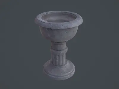 Marble Baptismal Font - PBR and Game Ready Low-poly 3D model