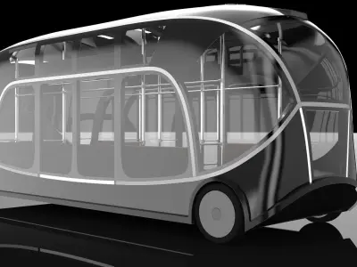 Self-driving city bus concept Orangery 3D model