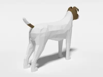 Low Poly Cartoon Jack Russell Terrier Dog Low-poly 3D model