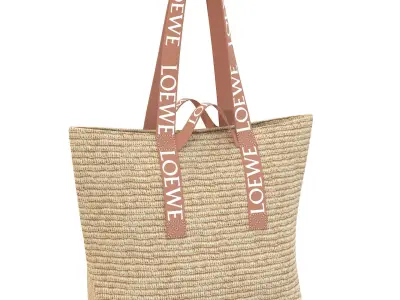 Loewe Fold Raffia Shopper Bag Low-poly 3D model