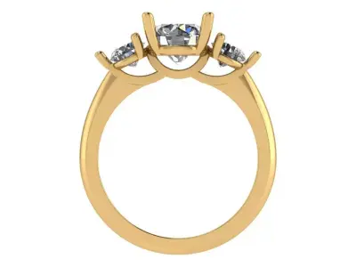 trinity ring with basket head with u shape design  3D print model