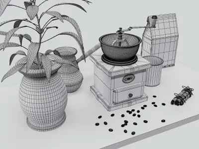 Decorative Coffee Set 3D model
