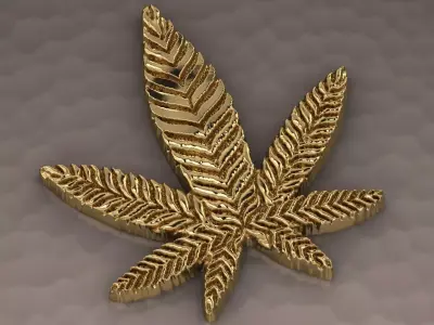 marijuana gold leaf 3D print model