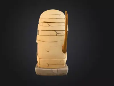 Mischievous Mummy Statue Low-poly 3D model