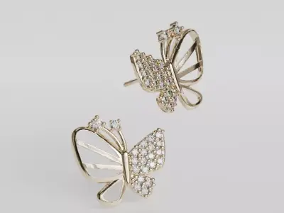 butterfly earrings 3D print model