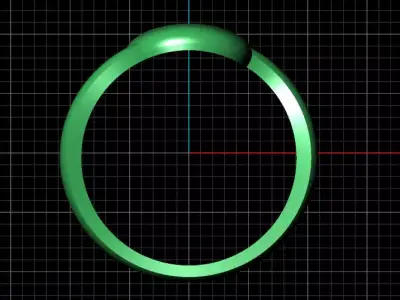O alphabet bypass shell hallow ring 3D print model