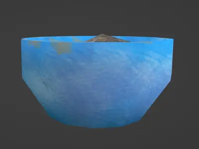 Stylized Low Poly rice bowl Free low-poly 3D model