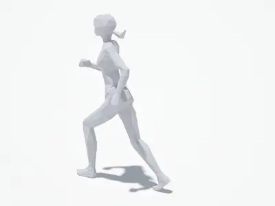Woman Run Sport Pose Low-poly 3D model