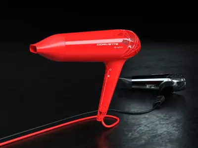 Corvette classic style hair dryer 3D model