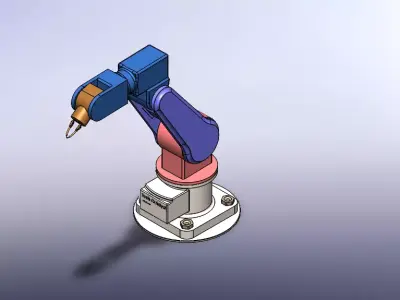 3-arm robotic arm 3D print model