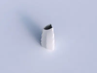 Vase curved tipping triangle 2 with uniform polygons 3D print model
